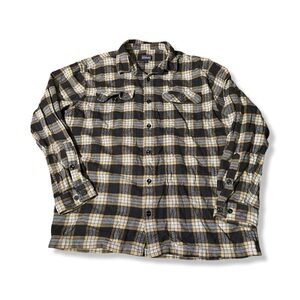 Patagonia Black and Tan Plaid Shirt